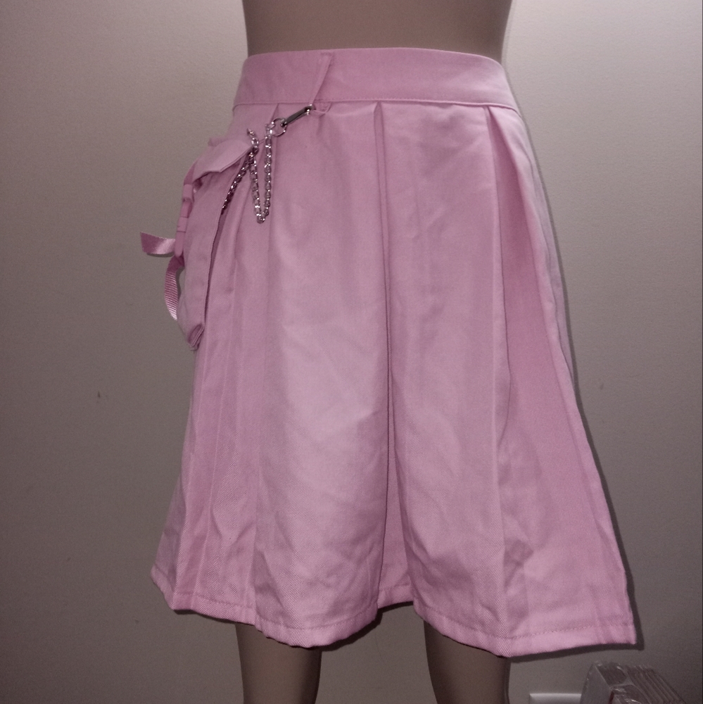 Hot topic pastel pink Gothic pleated skirt
